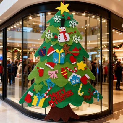 22/33/66pcs Felt Christmas Tree Set, Detachable Accessory, Suitable for Party Decoration and Christmas Decoration Accessories