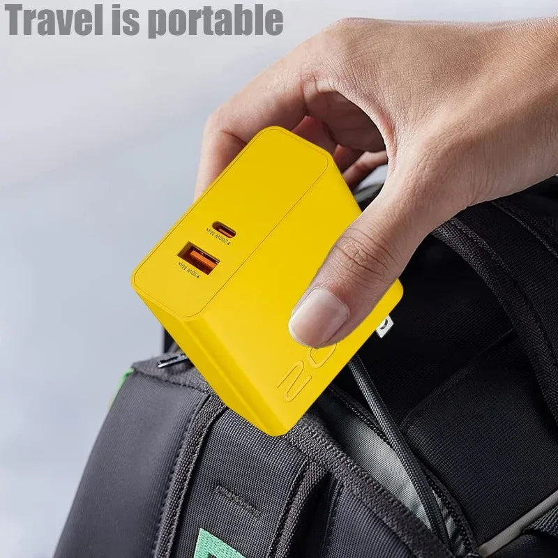 New 200W Ultra Fast Charger USB PD 2-In-1 Type C Fast GaN Phone Charger For Iphone Huawei Samsung Xiaomi Oppo  EU US Plug ﻿