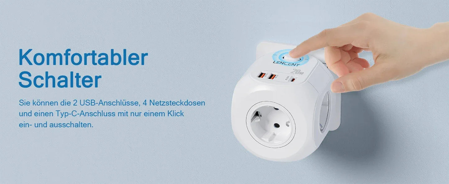 LENCENT USB Sockets dice Without Cable socket EU Socket Adapter Multiple socket EU Outlet Extender