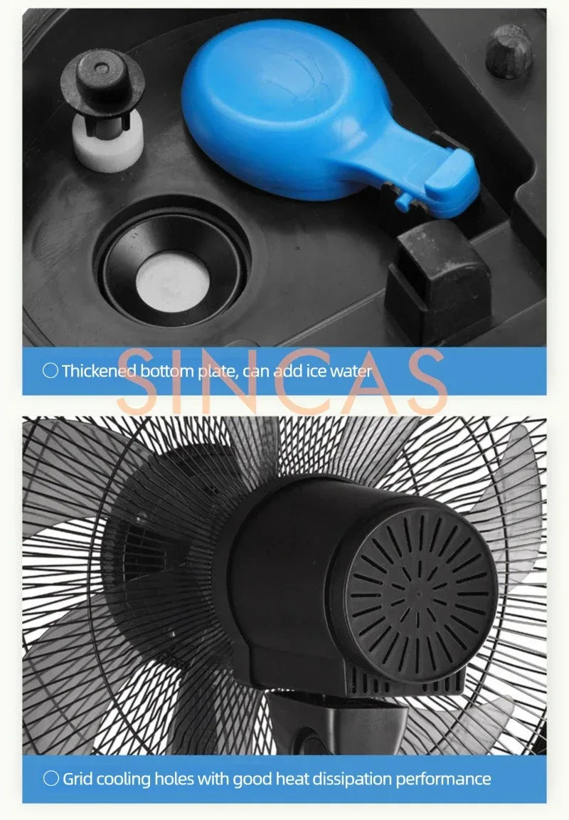 Mist Cooling Floor Fan with Remote 3-Speed High Airflow Portable Quiet Wide Oscillation Detachable Humidification Home Office