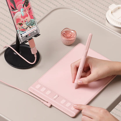 Huion Inspiroy 2 S H641P Graphics Tablets 6.3x3.9 Inch Digital Drawing Pen Tablet 6 Express Keys Support Android Mac Windows