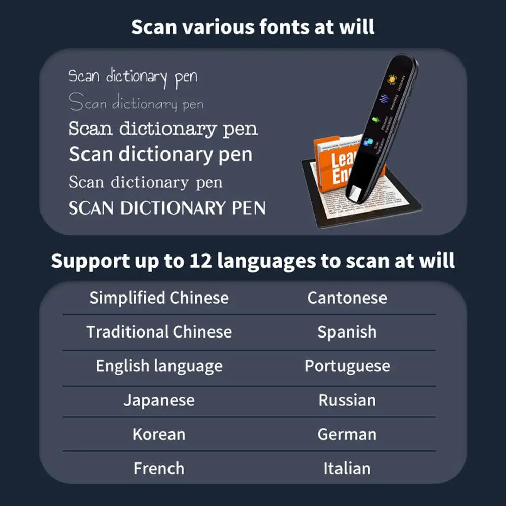 Portable Mini Scanning Reading Pen Translator 112 Language WiFi Mobile Smart Scanner Vioce Translator Dictionary Business