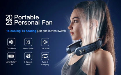 New Hanging Neck Fan Wearable Air Conditioner USB Rechargeable Portable 3 Refrigeration Mute 6000mAh Outdoor Summer Cooler Fans
