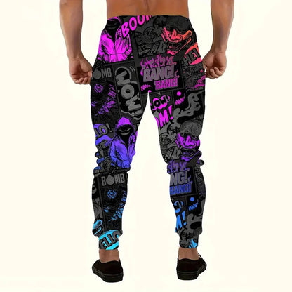 Men Loose Casual Pocket Drawstring Sweatpants Winter New Thick Warm Pants Fashion Letter Printed Sweatpants Men Tracksuit Pants