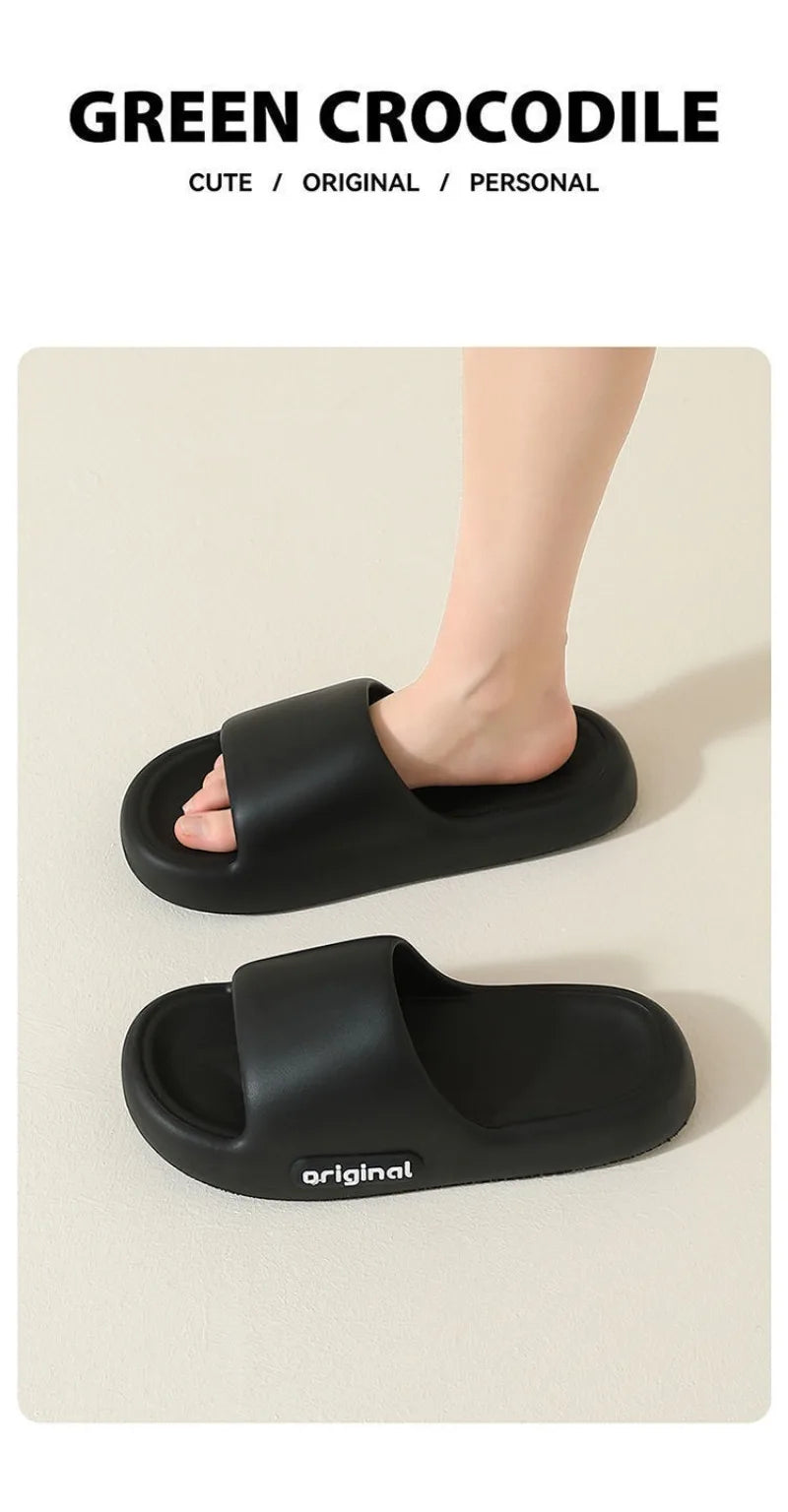 Step on Shit Slippers Female Summer Eva Indoor Home Household Mute Thick-soled Bathroom Non-slip Not Smelly FootMan Sandals.