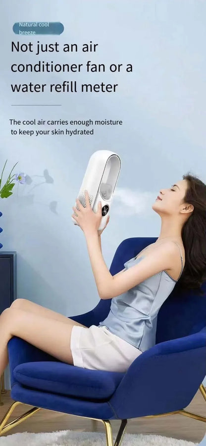 Bladeless Fan Air Cooler Portable Led Display Desktop Fanless Bladeless Cooler Cooling Six Gear Adjustable Fan Office Bedroom