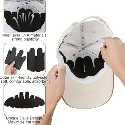 5/10pcs Baseball Cap Sweat Liner Absorbent Pads Insert,Outdoor Hard Hat Sweatband,for Sports Cap Wide Brim Caps- All-season,Knit