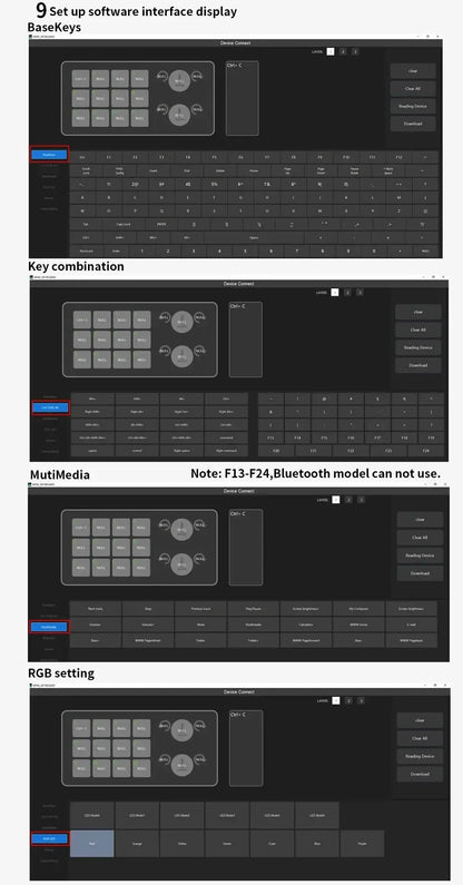 12 Key 2 Knob Mini Macro Custom Keyboard Bluetooth/3 Modes Programming Mechanical Keyboard Gaming Drawing Switch Hot-swap Keypad