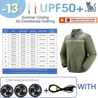 Summer 4 Fans Air Conditioning Cooling Vest Men Women Ultralight Outdoor Jacket Sun Protection Windbreaker Travel Fishing Sports