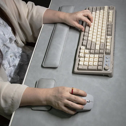 Wrist Pad Rest Keyboard Guard Three Pieces Desk Pad Waterproof PU Mouse Pad Large Mousepad Laptop Non-slip Desk Mat Mouse Mat