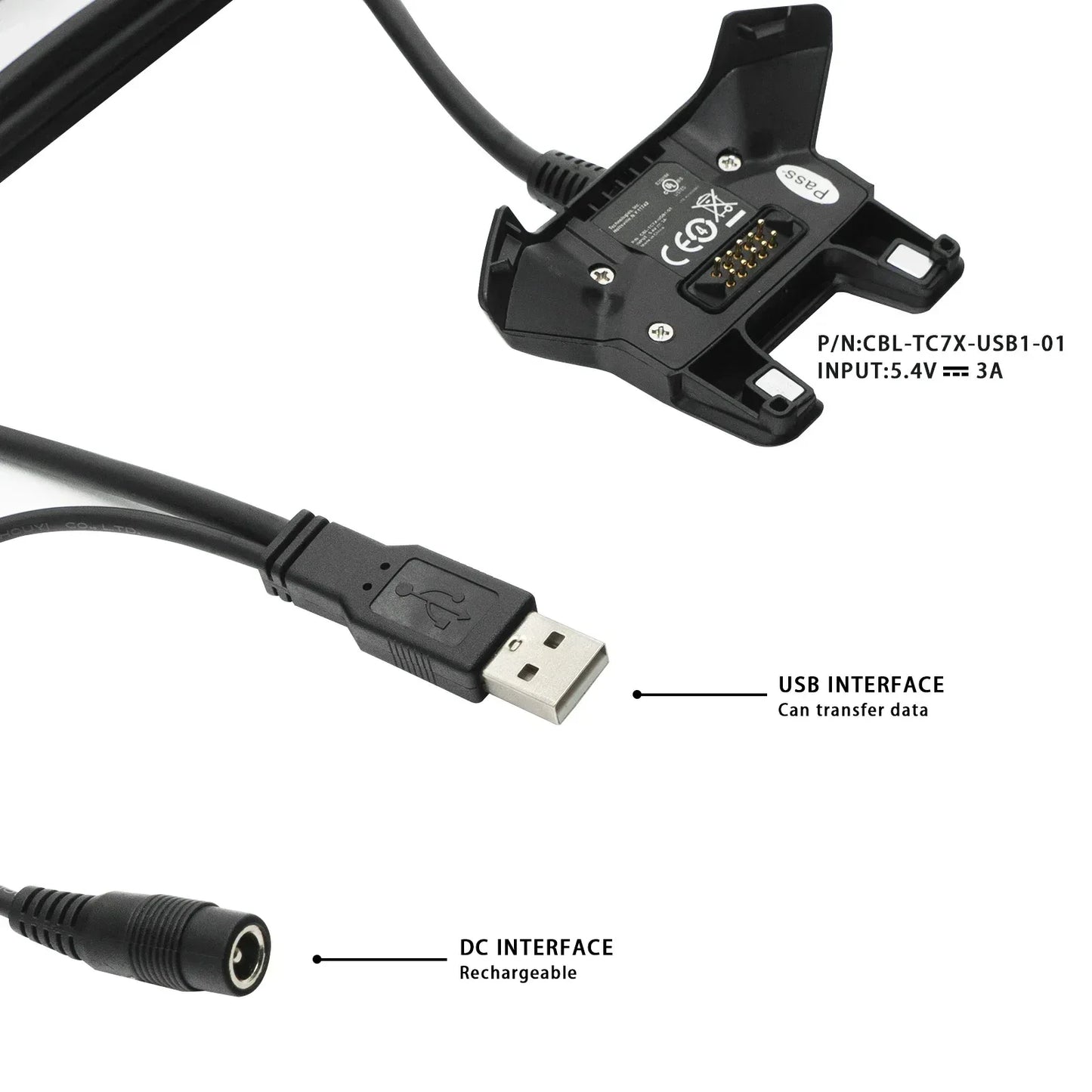 CBL-TC7X-USB1-01 Charger with Cable for Zebra Symbol Motorola TC70 TC72 TC75 TC75X TC77
