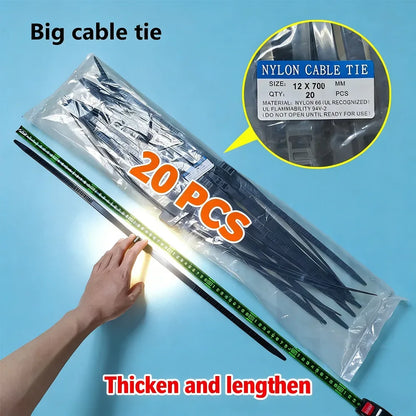 2/20pcs Heavy Duty Police Handcuffs (27.5") | Flexible Self-Locking Double Head Nylon Cable Zip Ties