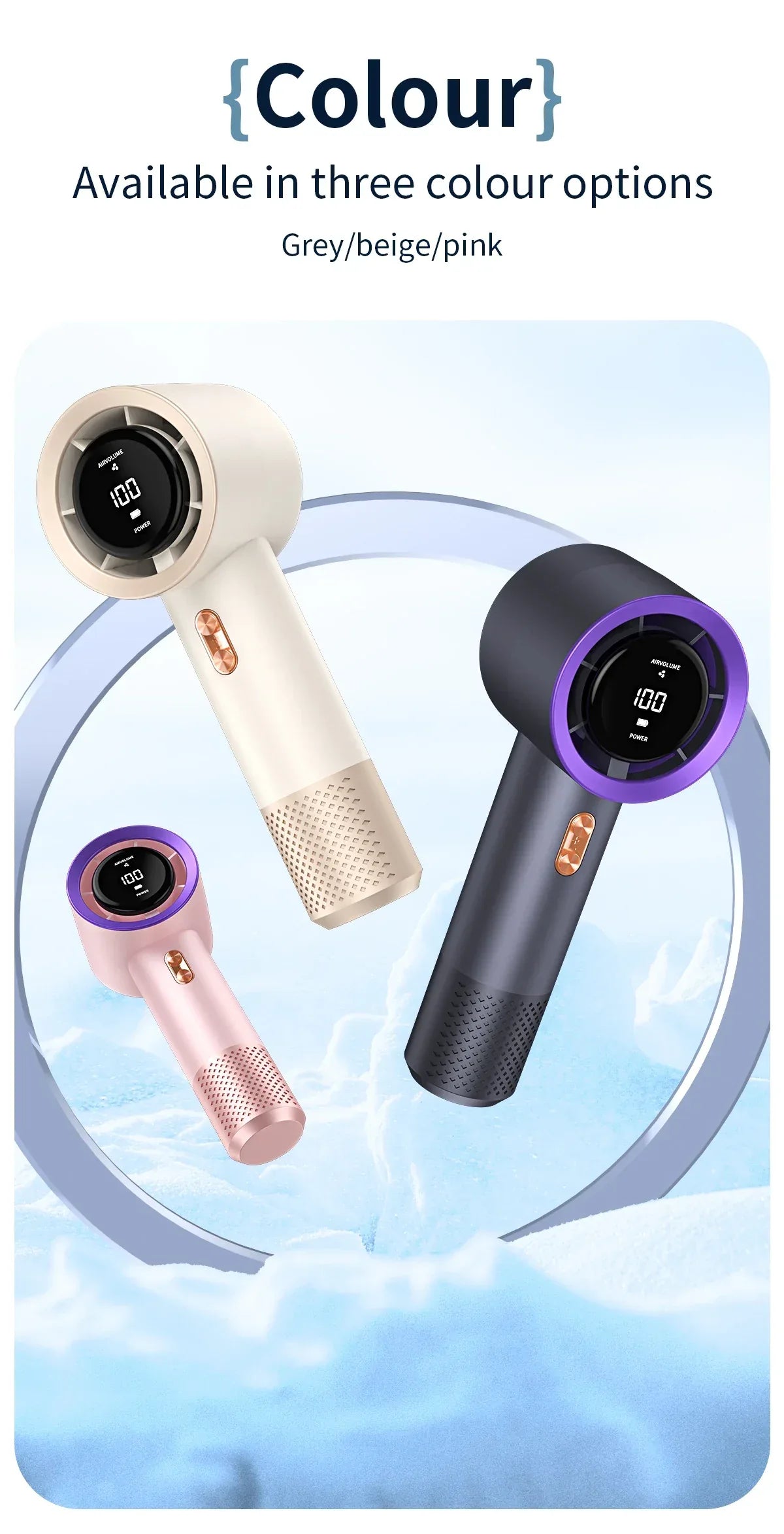Handheld high-speed fan mini portable air conditioner with six fans and 199 levels of infinite adjustment