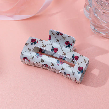 Valentine's Day Romantic Pink And Red Heart Grab Plastic Clip Large Square Hair Claw Back Updo Shark Clip Gifts For Grilfriend