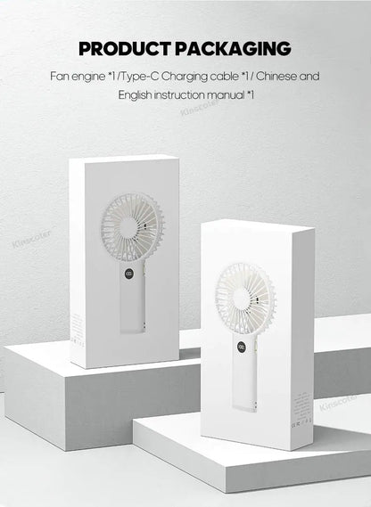 New Handheld Personal Fan Portable Mini USB Hand Fan 3600mAh Rechargeable Mini Fan with Stepless Speed Control Display Nightligh