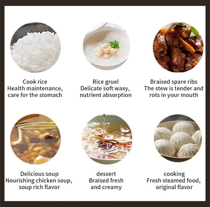 Peskoe Mini Rice Cooker Non-Stick Surface Old-Fashioned 1-2-3 Person Multi-Function Household Cooking Appliance 2L 3L 4L 5L