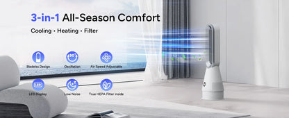 Wholesale Smart Fan and Warming Dual Purpose  Office Home House Room Portable Electric Bladeless Fan Heater