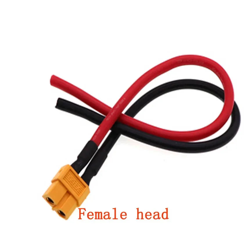 XT60 male female conversion plug connection cable 12AWG 30A, with silicone extension cable battery connector to 10/20/50/100CM