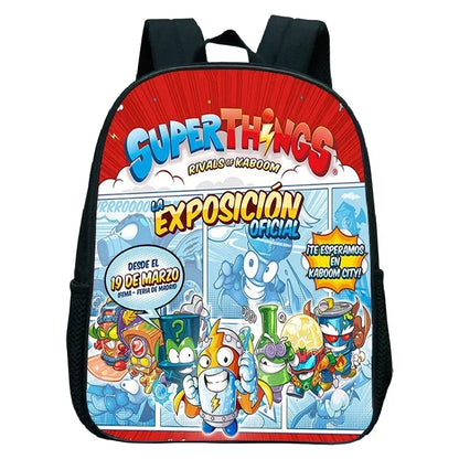 SuperThings Backpack Toddler Cartoon Schoolbag Boys Girls Kindergarten Bag Waterproof Kids Bookbag 12 Inch