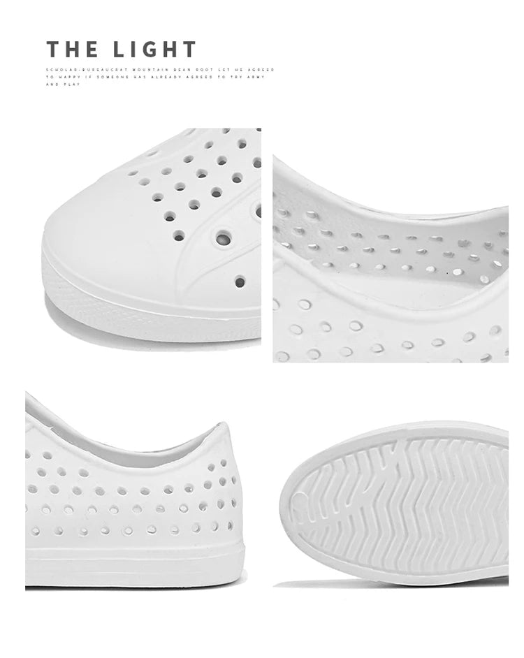 New beach sandals perforated shoes men's anti slip work shoes summer garden shoes water shoes ultra light outdoor walking shoes