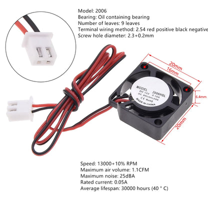Silent DC12V Brushless Oil Content Cooling fan，for Power Supply Toy Chassis Multiple Sizes Available 2 3 4 5 6 7 8 9CM Silent