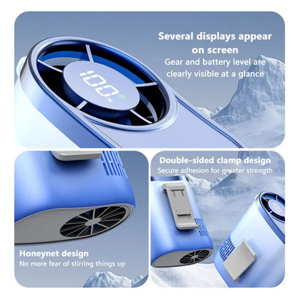 Lenovo Portable Waist Fan 100-Speed Strong Wind Rechargeable Neck Fan Quiet Long Battery Life Clip-on Fan for Outdoor Hiking