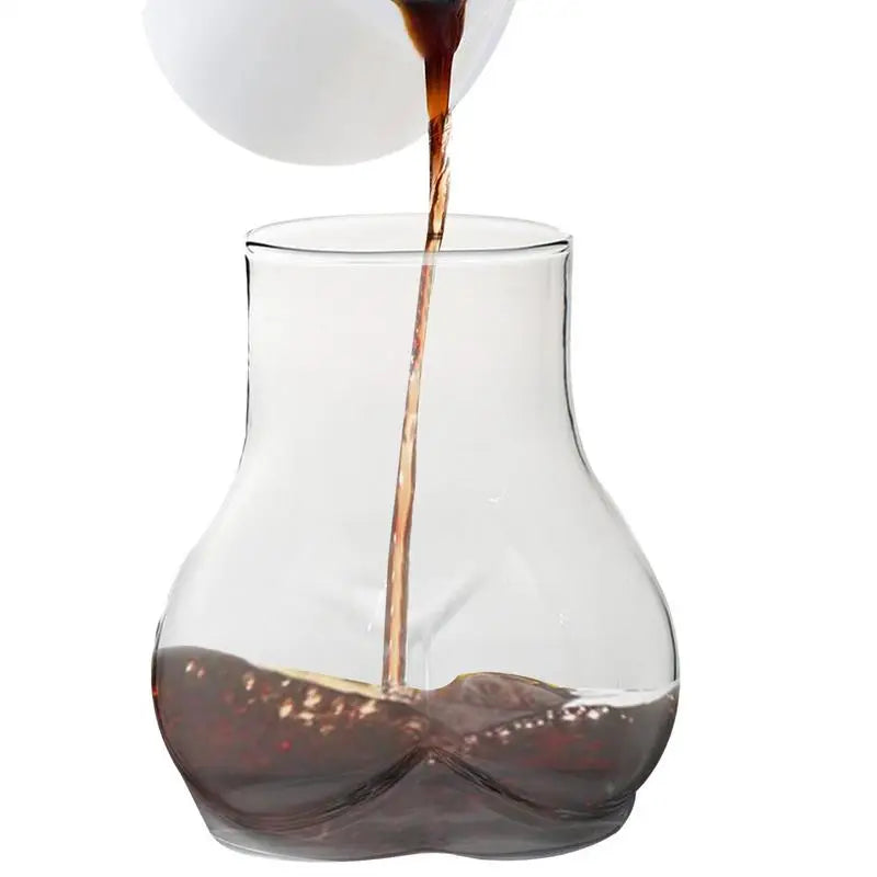 1pc Butt Drinking Cups 450ml Transparent Borosilicate Glass Coffee Mug Funny Coffee Mug Glass Women Body Ass Cup Milk Water Mugs