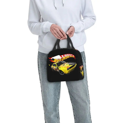Custom Hot Wheels For Fans Thermal Insulated Lunch Bag Cartoon Sport Car Portable Lunch Container Travel Multifunction Food Box