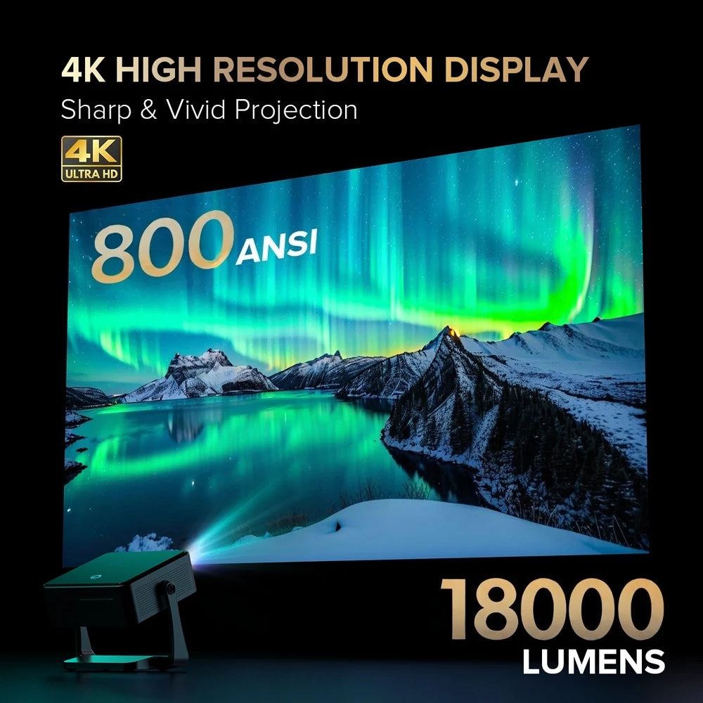 Fintex C6 Ultra Projector 4K FullHD 18000Lumen 1080P HDR10 Proyector 800 ANSI AndroidTV14.0 ASA3.0 AutoFocus Portable Projectors