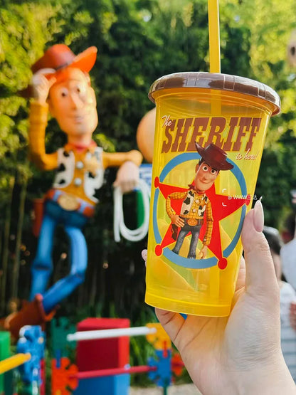 Toy Story 4 Pack Plastic Straw Cup Set Official Cartoon Reusable BPA Free Drinking Cups