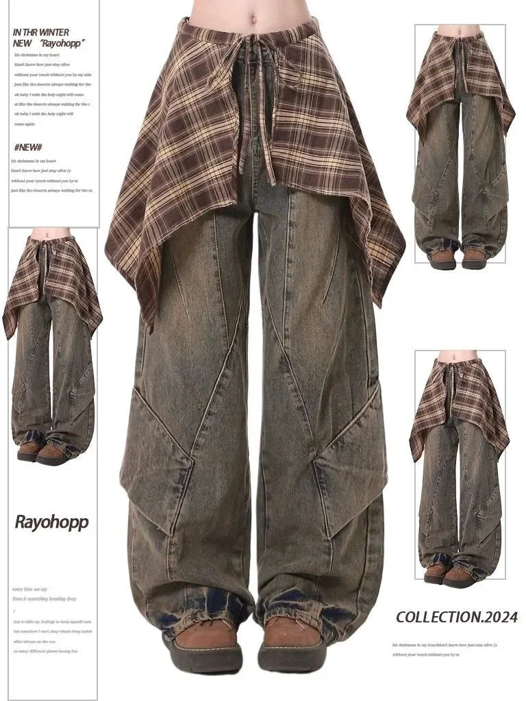 2025 Harajuku Fashion Hip-pop Sweatpants Women Y2K Gothic Sweet Long Wide Leg Pants Korea Chic High Waist Loose Dance Trousers
