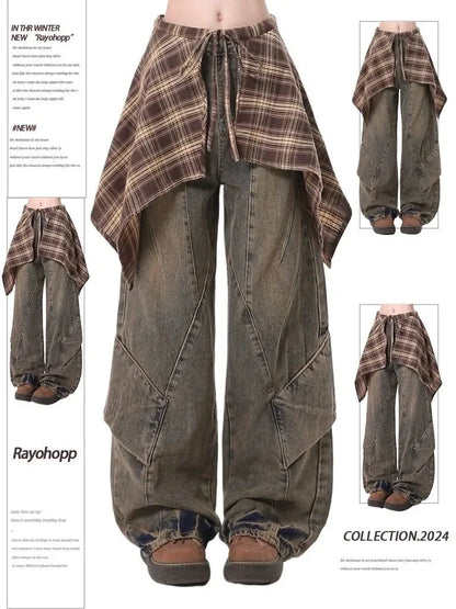 2025 Harajuku Fashion Hip-pop Sweatpants Women Y2K Gothic Sweet Long Wide Leg Pants Korea Chic High Waist Loose Dance Trousers