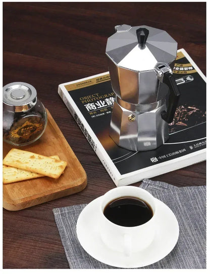 New 50ml-600ml Moka Pot Aluminum Household Electric Burner Stove Top Espresso Percolator Coffee Maker Coffee Extraction Pot
