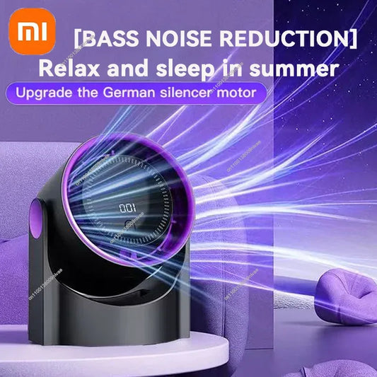 Xiaomi Smart Electric Fan 100 Level Bladeless Fan Portable Small Usb Charge Silent Desktop High-speed Circulating Cooling Fan