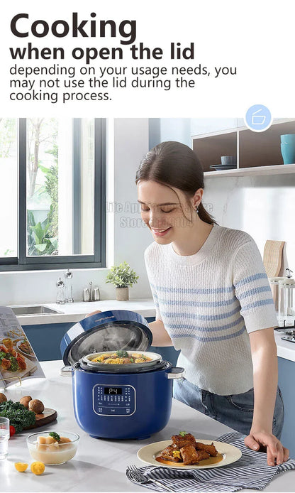 MOPRHY RICHARDS 2.5L Electric Rice Cooker 70Kpa Pressure 220V Multi Cooking Pot Home Appliances 800W Heating Stew Soup Beef