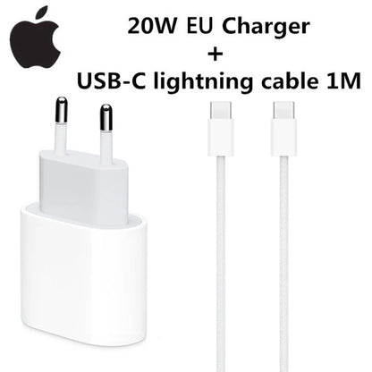 20W USB-C Power Adapter Original Fast Charger for iPhone 17/16/15 Mini pro Max Type C with Apple Cable Compatible with iPhone 14