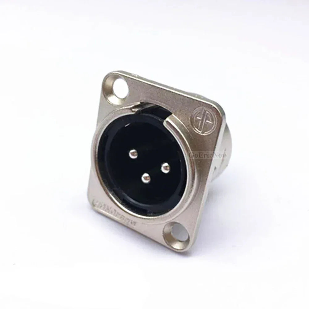 1pcs 3,4,5,6,7 pin Male/Female Black/Silver Metal Square XLR Speaker Panel mount socket Connector