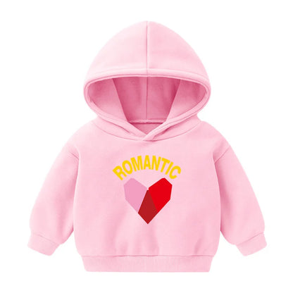 1pcs Boys Girls Thick Velvet Cartoon Tees Kids Solid Casual Fashion Warm Autumn Winter Sweatshirt Hoodie Baby Cloths Infant Tops