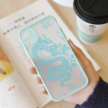 Fashion Purple Dragon Animal Pattern Phone Case For iPhone 16 15 14 13 12 11 Pro Max Mini SE 7 8 Plus Cover Glossy Hard Coque