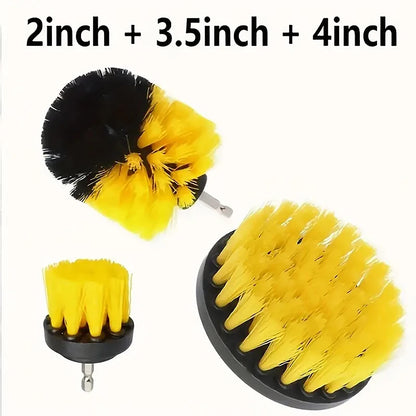 Electric Scrubber Grill Brush Kit 2/3.5/4'' Power Cleaning Brush for Car Bathroom Floor, Tub Shower Grout Nylon Attachments