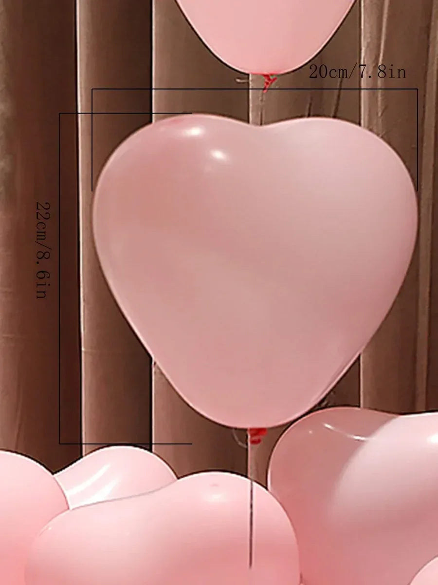 10/20Pcs Heart Shaped Balloons Red Pink Black Latex Balloon for DIY Valentine's Day Engagement Wedding Party Anniversary Decor