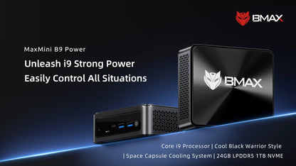 BMAX B9 Power Mini PC with Intel i9-12900HK 14-Core, 24GB DDR5 1TB NVMe SSD, Windows 11, Iris Xe Graphics, Dual 4K, WiFi 6