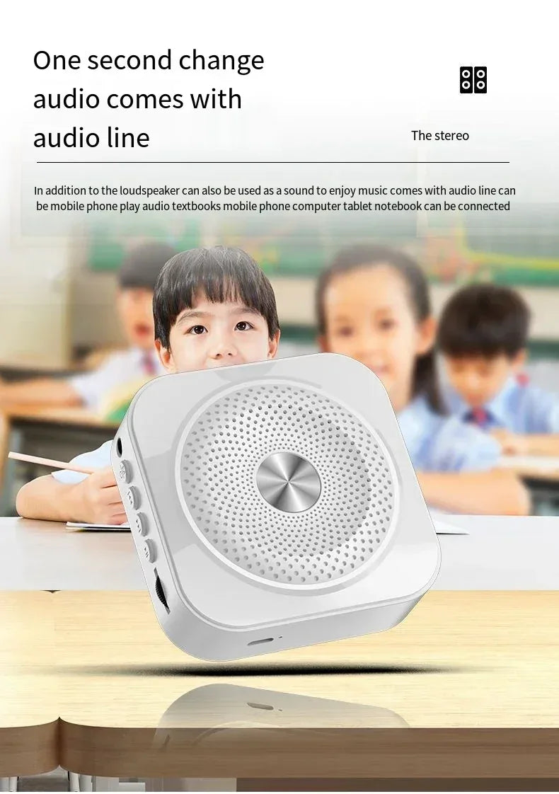 Mini Bee Megaphone Portable Charge Bluetooth4.0 Compatible Megaphone With Lavalier Microphone Waist Hanging Voice Amplifier TF