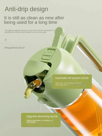 Oil Sprayer Kitchen Spray Oil Polisher 2in1 500ml Plastic Oil Sprayer Bottle Spray Dispenser Cruet BBQ Kitchen Baking Roasting