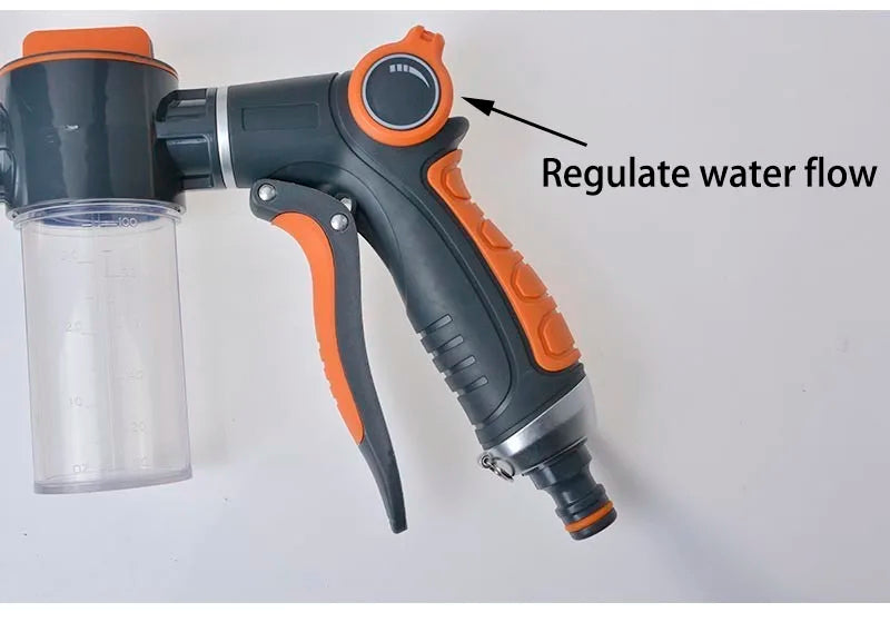 8 Function Foam Lance Water Gun High Pressure Nozzle Jet Garden Car Water Washer Sprayer With Foam Pot Cleaning Car Wash Tool