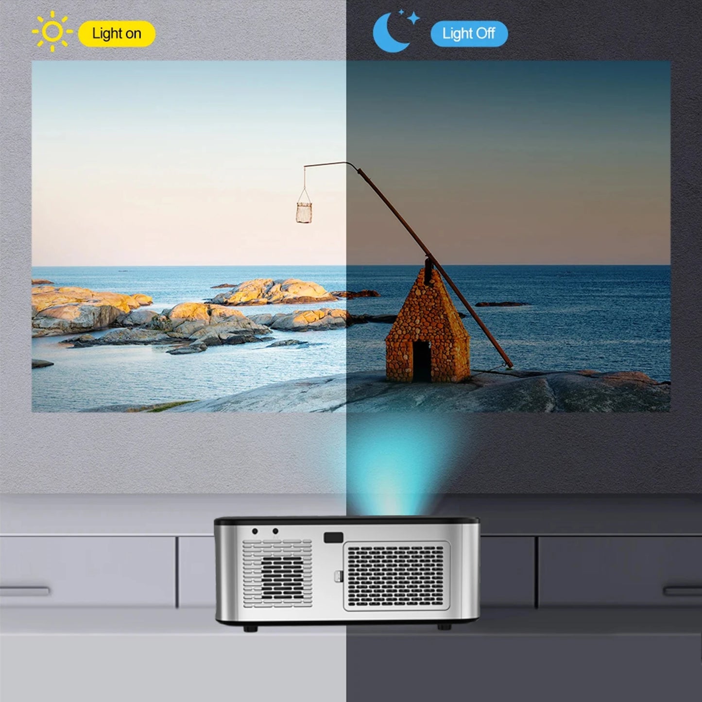 HORLAT T09MAX Google TV 4K Projector 40000Lumens WiFi6 BT5.2 Remote Auto Focus Native 1080P Full HD Home Theater Movie Projector
