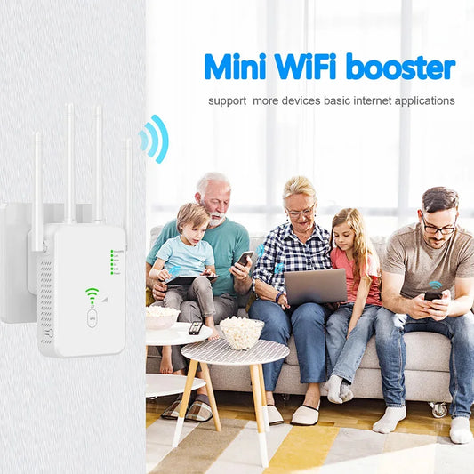 1200Mbps Wireless WiFi Repeater 5Ghz Router WiFi Extender Amplifier 2.4G/5GHz Wi-Fi Signal Booster Long Range Network Receiver by PDG ibma