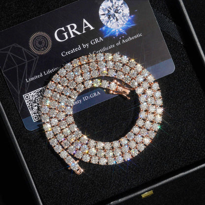 Luxury  Jewelry VVS Moissanite  Sterling Silver 925 Fashion Moissanite Tennis Chain Bracelet and Necklace For Women