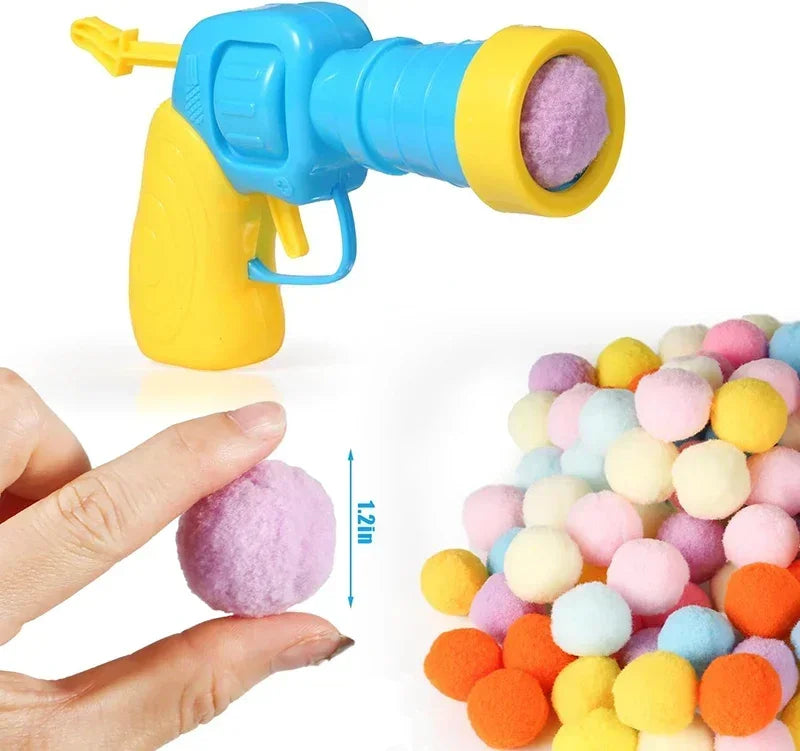 Cat Toys Automatic Ball Launcher Training Toy For Pet Kitten Creative Mini Shooting Gun Games Stretch Plush Toys Pet Supplies
