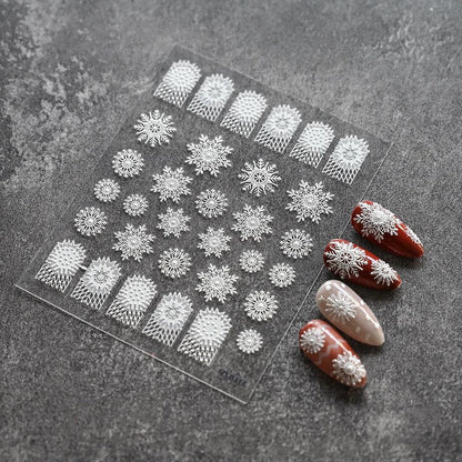1pc Christmas Nail Art Stickers 5D Winter Holiday Themed Nail Decor Santa/Snowflakes/Christmas Trees/Gingerbread Nail Supplies *